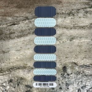Jamberry Marina Nautical Stripe Nail Wraps 1/2 sheet Hard To Find NEW Blues